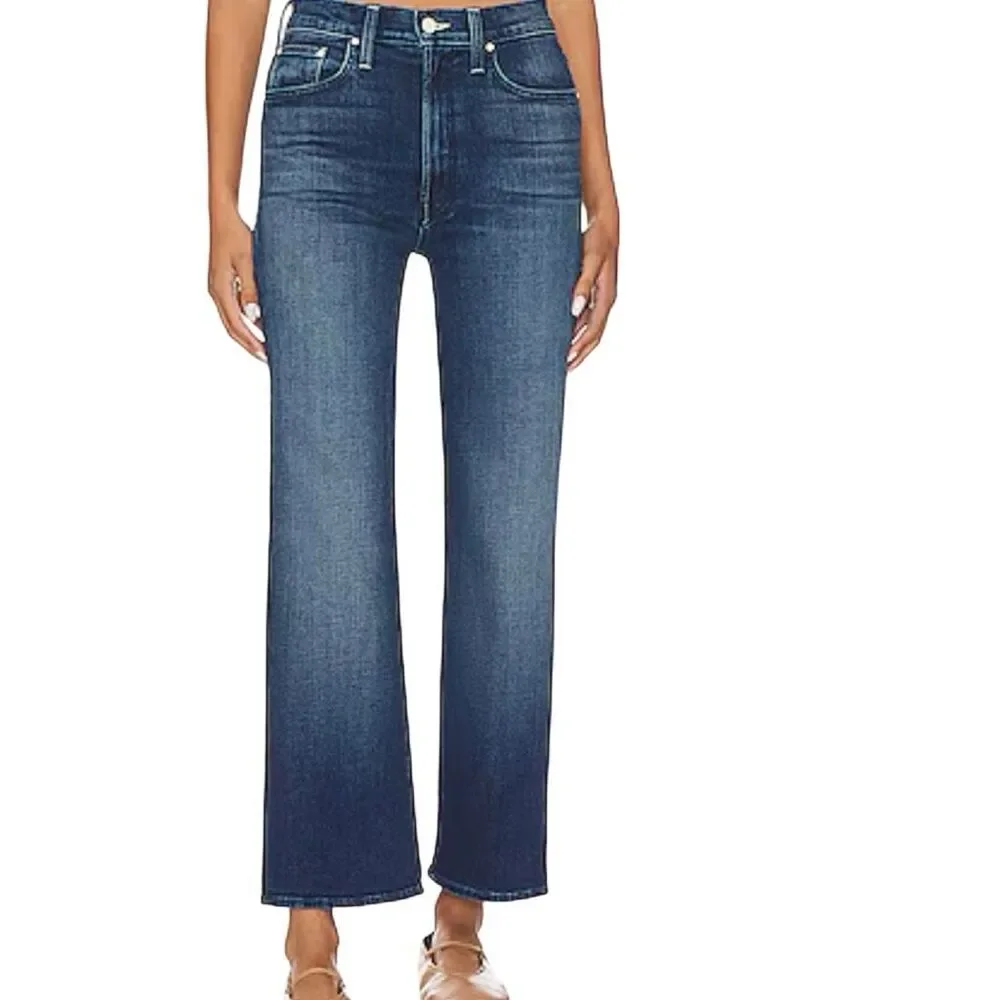 MOTHER Rambler High-Rise Wide-Leg Women's Jeans - Dark Blue
